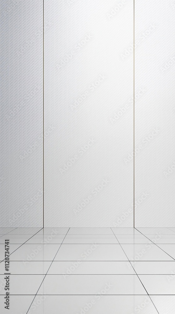 Urban industrial setting with a shiny white silver diamond steel pattern on the wall, modern, diamond pattern, silver