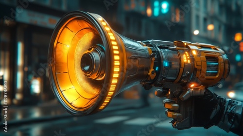 Futuristic Weapon with a Megaphone Barrel photo