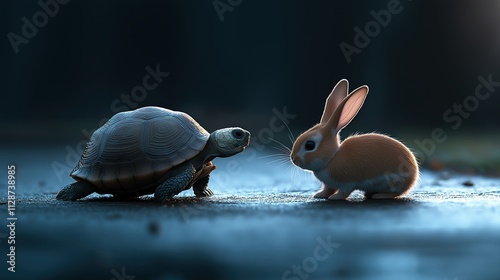 Turtle vs rabbit race photo