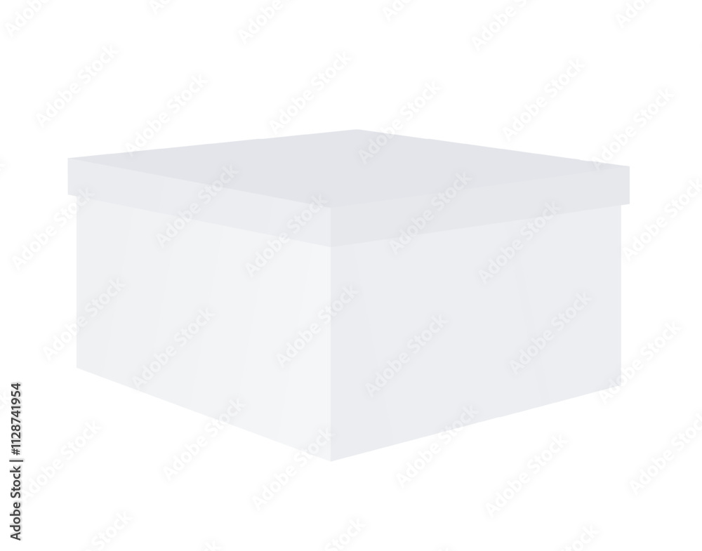 White Box with lid. Cardboard packaging rectangular shape. Vector 3d realistic Mockup. Closed Packaging for goods, things, gifts. Blank template. EPS10. White Box with lid. Cardboard packaging rectangular shape. Vector 3d realistic Mockup. Closed Packaging for goods, things, gifts. Blank template. EPS10.