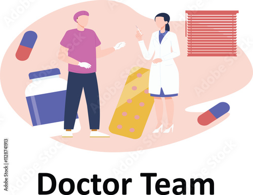 Doctor Team : Vector illustration, which can easily modify or edit