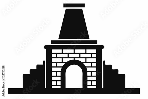 Brick Kiln Silhouette Icon – Industrial Black Vector Design, kiln vector design, construction equipment, pottery kiln.