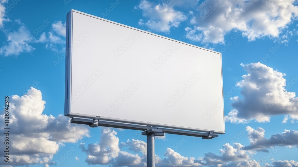 Blank Billboard with Blue Sky and Clouds Blank Billboard with Blue Sky and Clouds