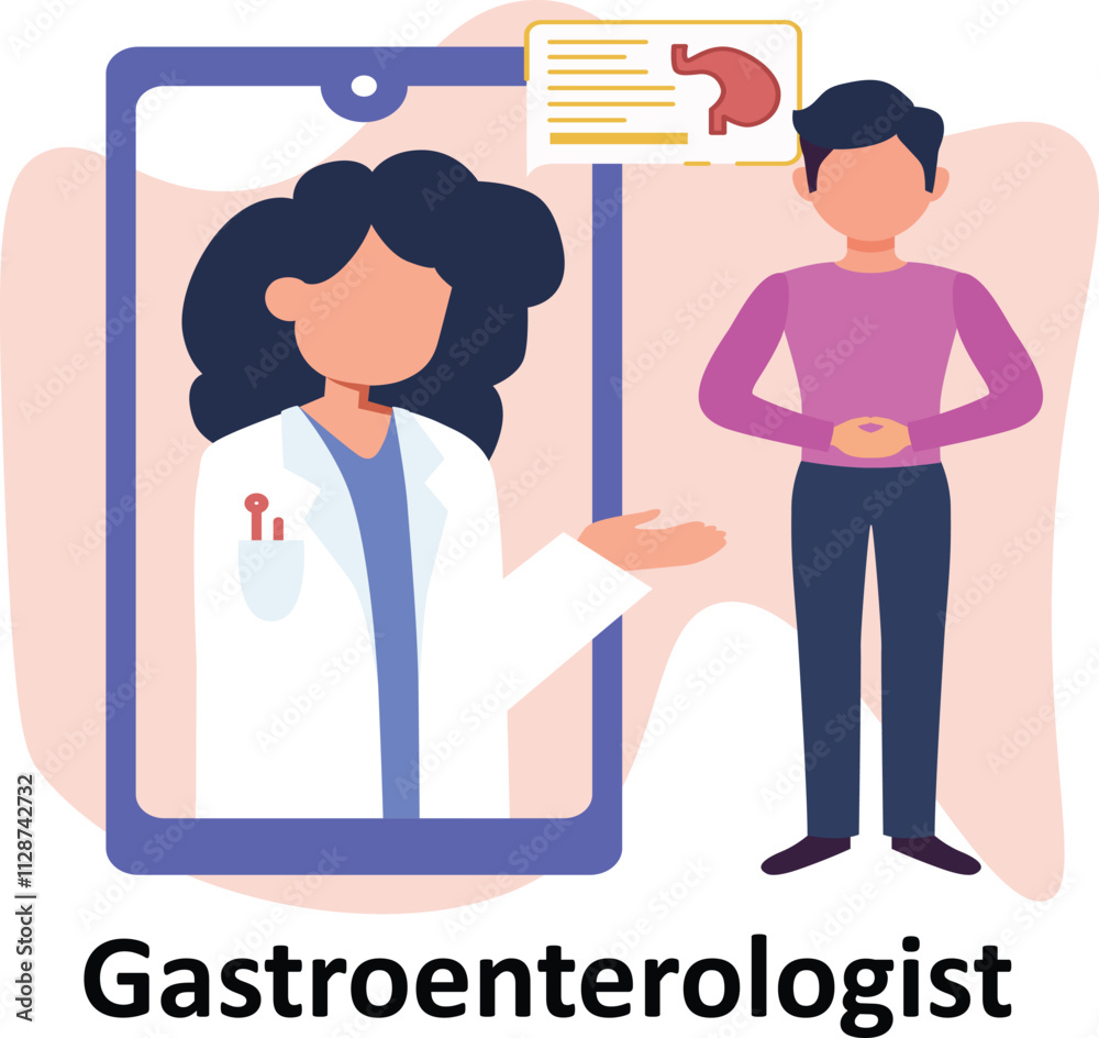 Gastroenterologist : Vector illustration, which can easily modify or edit