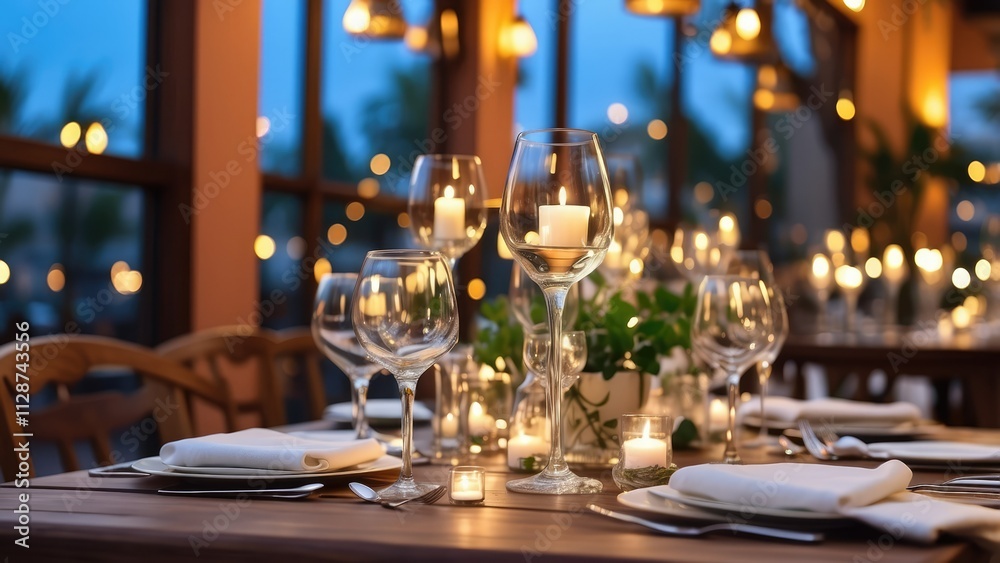 Outdoor dining setting with wooden tables and chairs, Outdoor dining setting with wooden tables and chairs,