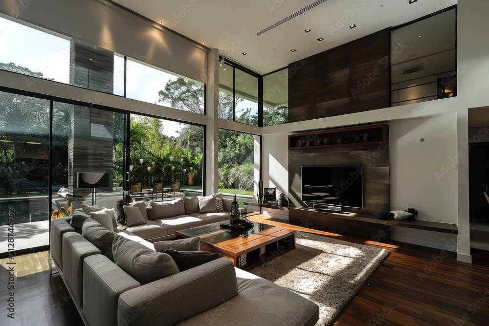 Fototapeta premium Modern living room interior. Generative AI