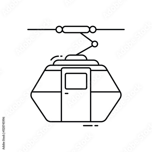 Cable Car Cabin vector icon