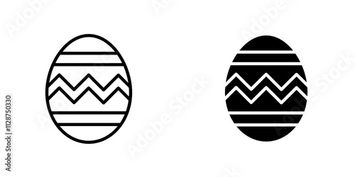 Easter egg Icon vector. liner and flat style icons set.