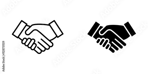 Handshake Icon vector. liner and flat style icons set.