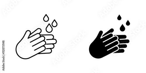 Handwashing Icon vector. liner and flat style icons set.