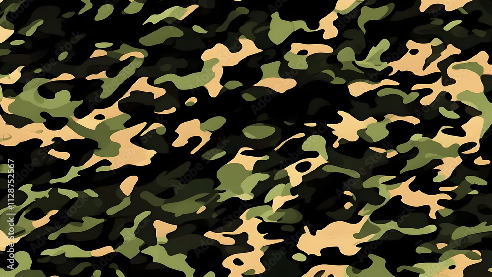Naklejka premium camouflage texture, dark dirty background, military pattern, protective print, modern design