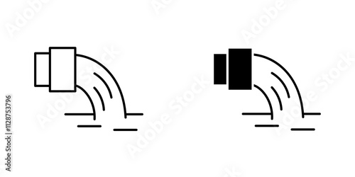 Sewage Icon vector. liner and flat style icons set.