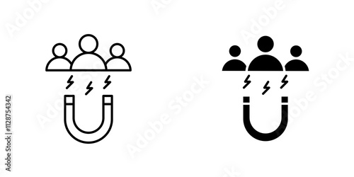 User engagement Icon vector. liner and flat style icons set.