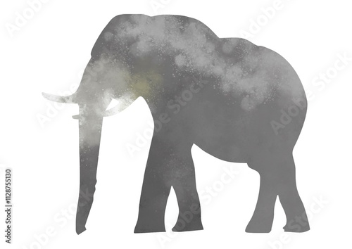 Elephant watercolor illustration, Kid Drawing, Pencil drawing, kindergarten pencil sketch
 photo