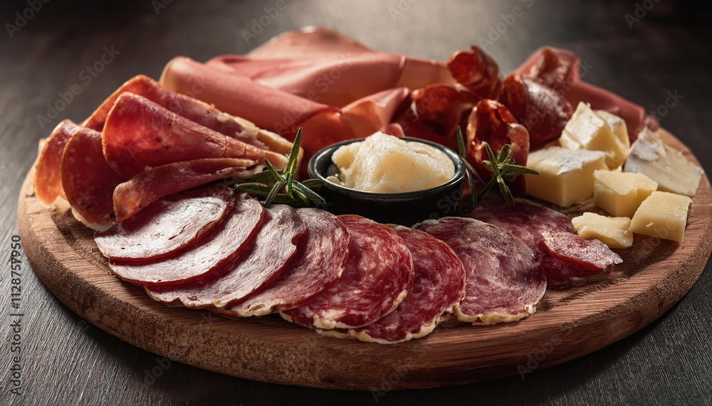 appetizer - Selection of ham, salami and cheese appetizer - Selection of ham, salami and cheese