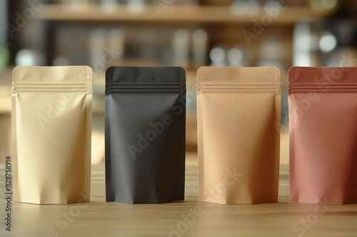 Stick pack. Blank sachet package mockup for coffee and tea isolated on white, paper food product pack. Vector coffee stickers templates, packaging for biscuits, sugar sticks	