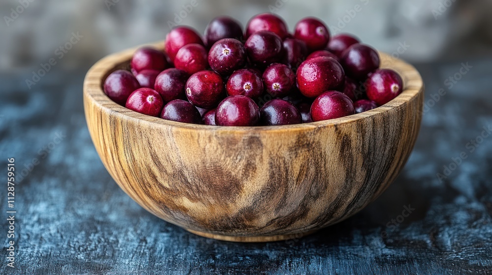 Fresh cranberries in a wooden bowl. (11) Fresh cranberries in a wooden bowl. (11)