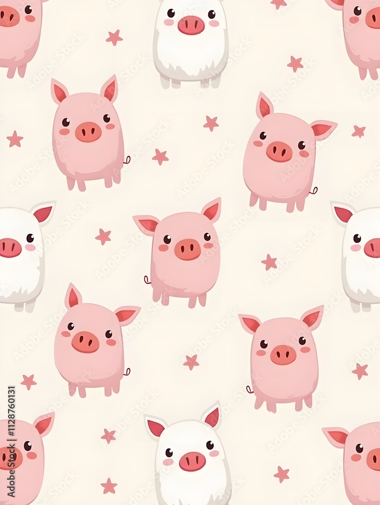 seamless pattern cartoon pig. cute animal wallpaper for fabric print, gift wrap paper seamless pattern cartoon pig. cute animal wallpaper for fabric print, gift wrap paper