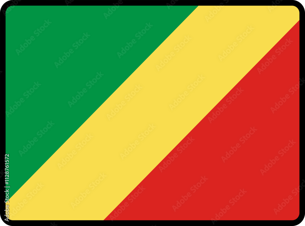 Republic Of The Congo Flag Smooth rectangle icon Republic Of The Congo Flag Smooth rectangle icon