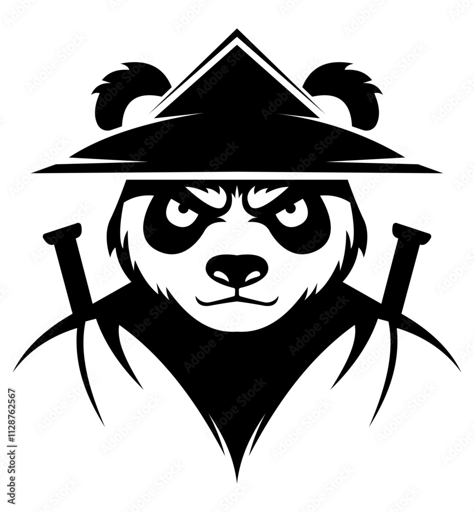 Fototapeta premium panda bear logo creative and original for your business or company logotype vector illustration isolated on white background