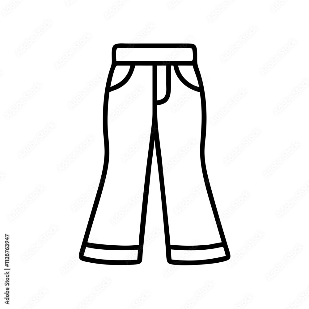 bell bottom jeans icon, national retro day line art, retro icon - simple black line art icon of bell bottom jeans , for national retro day celebrations. retro vector art. bell bottom jeans icon, national retro day line art, retro icon - simple black line art icon of bell bottom jeans , for national retro day celebrations. retro vector art.