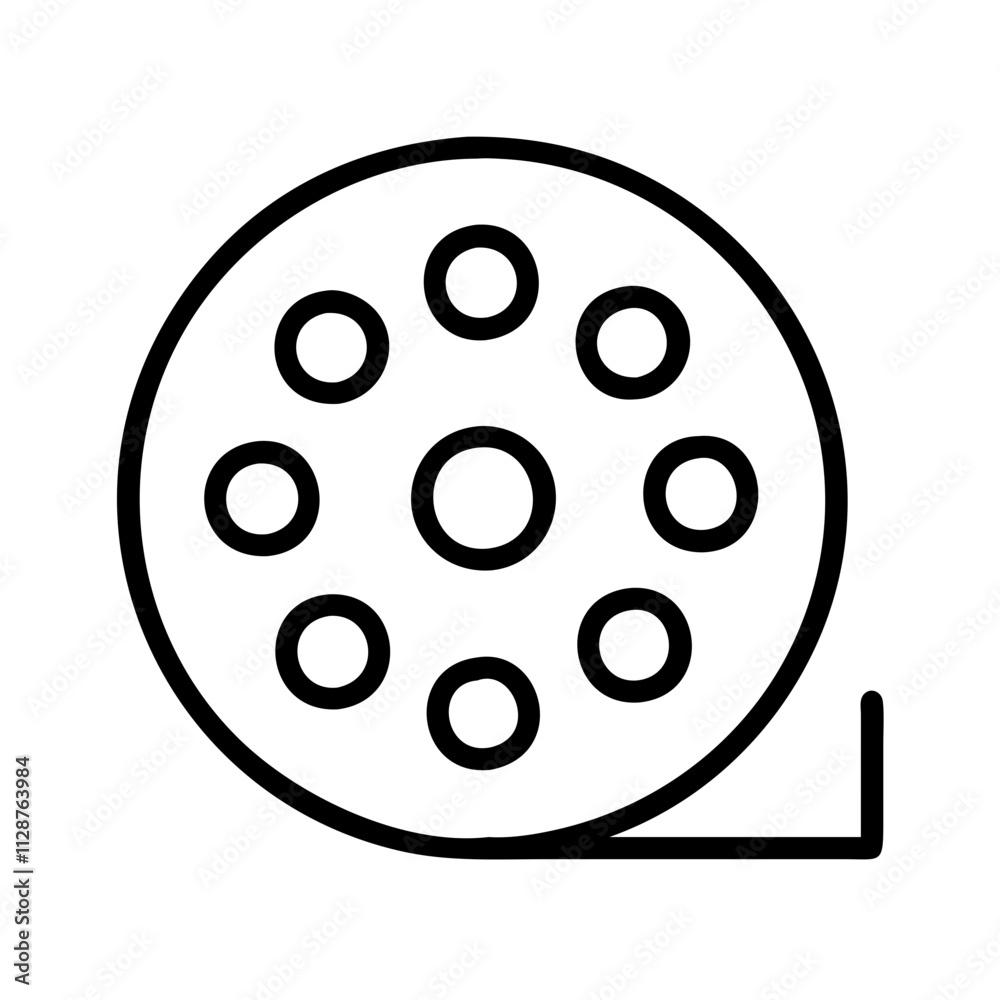 black and white film reel icon, national retro day line art, retro icon - simple black line art icon of black and white film reel , for national retro day celebrations. retro vector art. black and white film reel icon, national retro day line art, retro icon - simple black line art icon of black and white film reel , for national retro day celebrations. retro vector art.