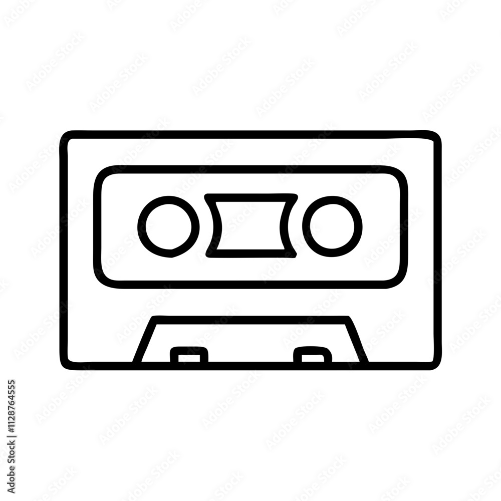 cassette tape icon, national retro day line art, retro icon - simple black line art icon of cassette tape , for national retro day celebrations. retro vector art. cassette tape icon, national retro day line art, retro icon - simple black line art icon of cassette tape , for national retro day celebrations. retro vector art.