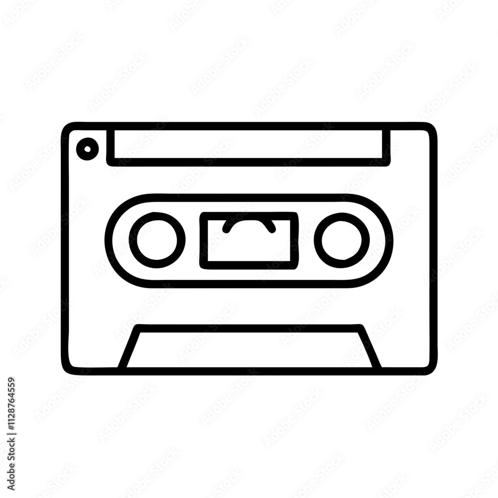 cassette tape icon, national retro day line art, retro icon - simple black line art icon of cassette tape , for national retro day celebrations. retro vector art. cassette tape icon, national retro day line art, retro icon - simple black line art icon of cassette tape , for national retro day celebrations. retro vector art.