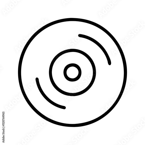 compact disc icon, national retro day line art, retro icon  - simple black line art icon of compact disc , for national retro day celebrations. retro vector art.