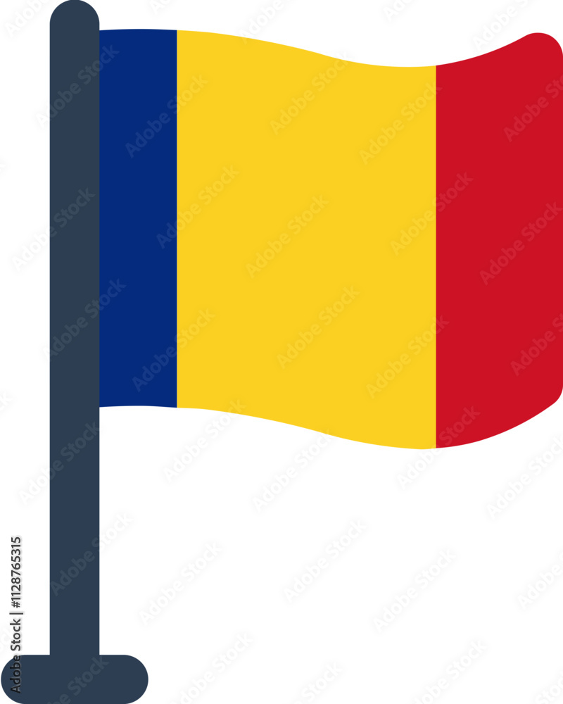 Fototapeta premium Romania Flag Rounded