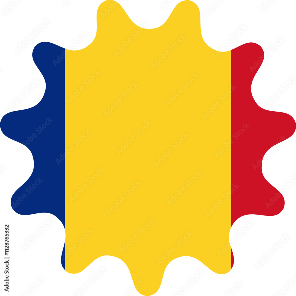 Romania Flag Smooth Sides Icon Romania Flag Smooth Sides Icon