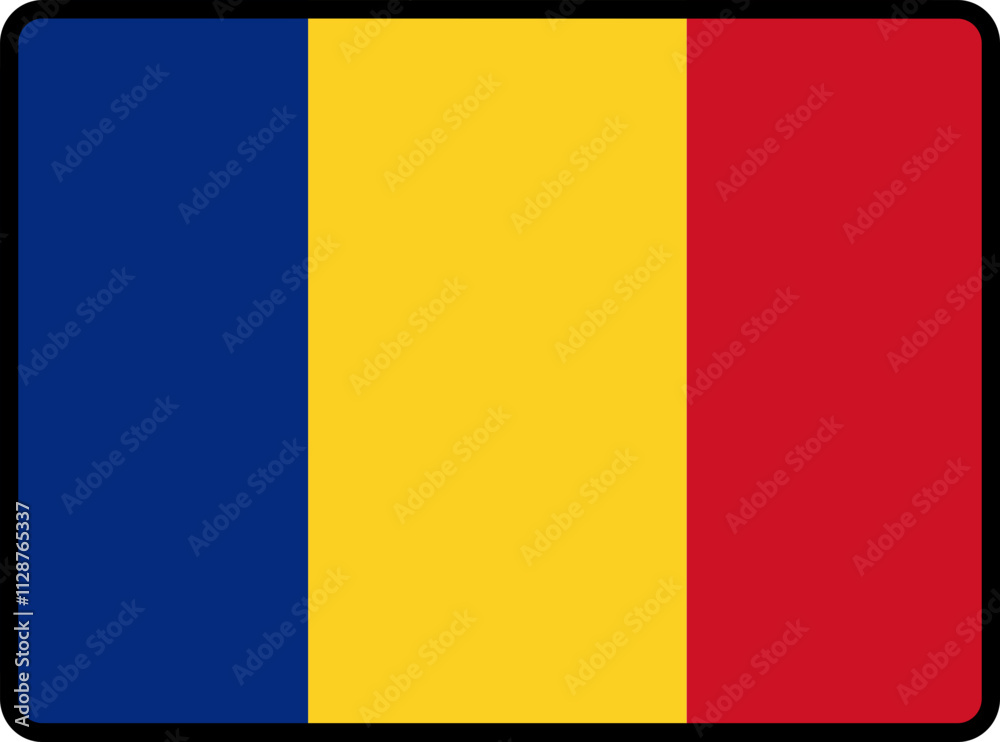 Fototapeta premium Romania Flag Smooth rectangle icon