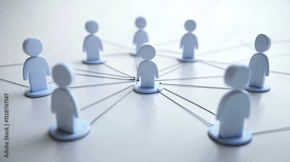 Social connection and networking 3D rendering  Mixed media