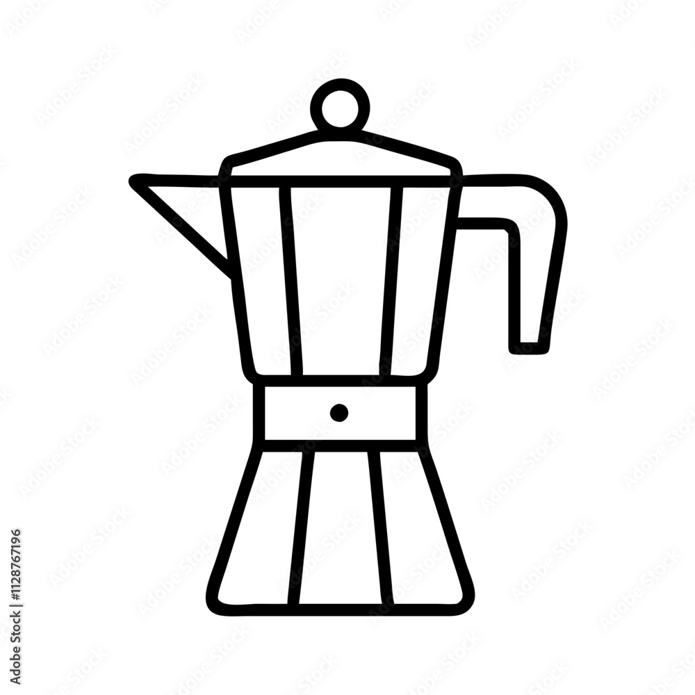 retro coffee percolator icon, national retro day line art, retro icon  - simple black line art icon of retro coffee percolator , for national retro day celebrations. retro vector art.