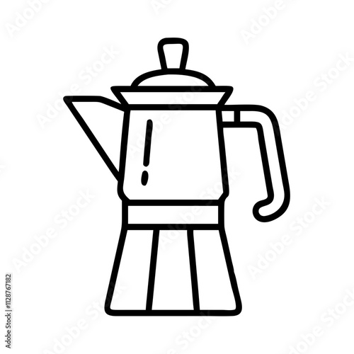 retro coffee percolator icon, national retro day line art, retro icon  - simple black line art icon of retro coffee percolator , for national retro day celebrations. retro vector art.