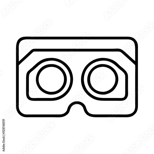stereoscope viewer icon, national retro day line art, retro icon  - simple black line art icon of stereoscope viewer , for national retro day celebrations. retro vector art.