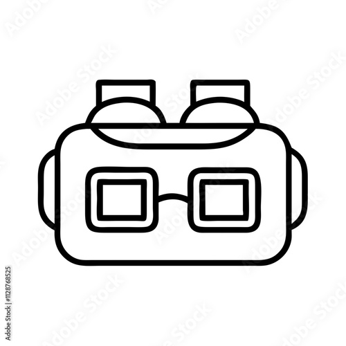 stereoscope viewer icon, national retro day line art, retro icon  - simple black line art icon of stereoscope viewer , for national retro day celebrations. retro vector art.