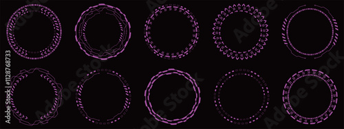 サイバーパンクなフレーム10種セット　ピンク