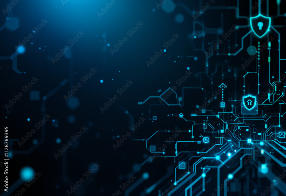 Cyber Security Banner – Background with Digital Motifs, Binary Code and Advanced Technological Aesthetics Cyber Security Banner – Background with Digital Motifs, Binary Code and Advanced Technological Aesthetics