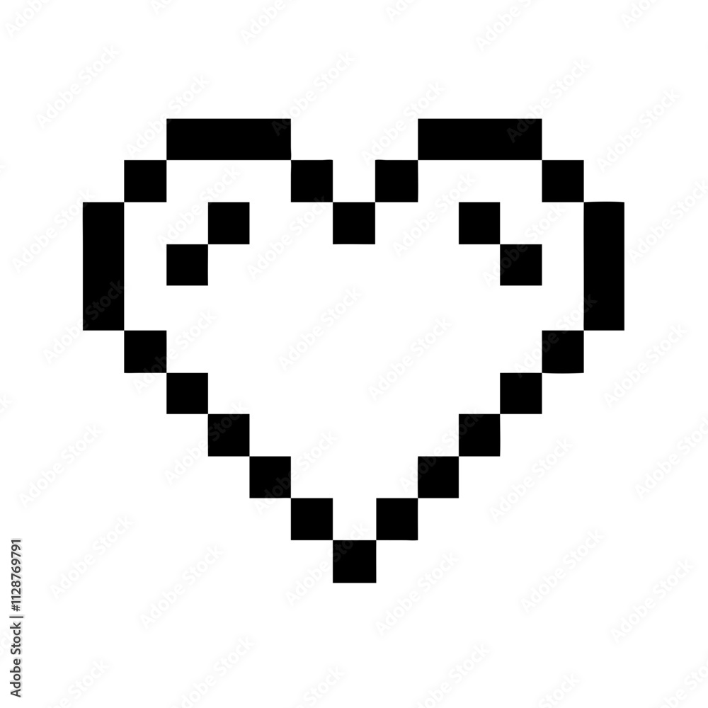 8 bit pixel heart icon, national retro day line art, retro icon - simple black line art icon of 8 bit pixel heart , for national retro day celebrations. retro vector art. 8 bit pixel heart icon, national retro day line art, retro icon - simple black line art icon of 8 bit pixel heart , for national retro day celebrations. retro vector art.