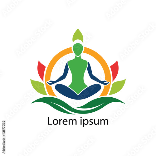 yoga logo design with white background