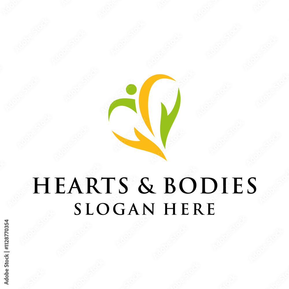 Obraz premium hearts and bodies logo concept for health balance
