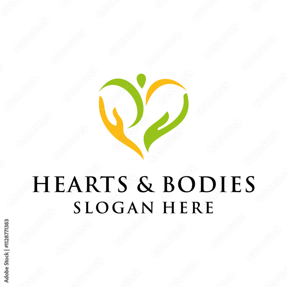 hearts and bodies logo concept for health balance hearts and bodies logo concept for health balance