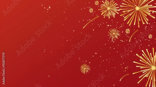 New Year's theme against a red background