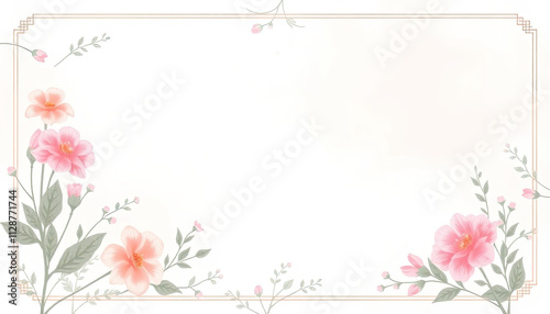 floral certificate design with soft botanical motifs and delicate pastel gradients, certificate background with certificate border