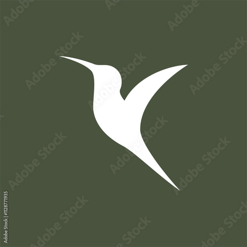 flying hummingbird logo template