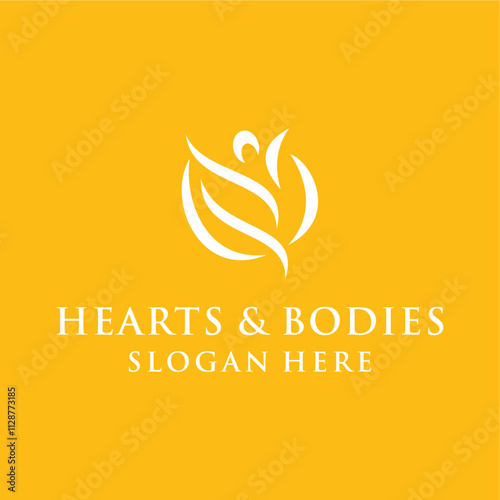 hearts and bodies logo concept for health balance