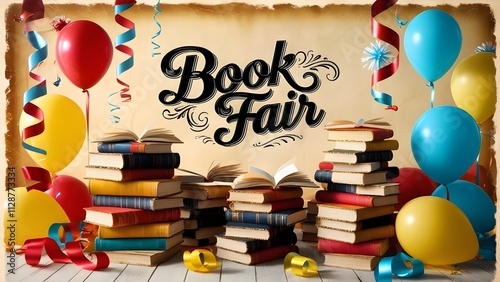 vibrant and eye-catching poster for a Book Fair