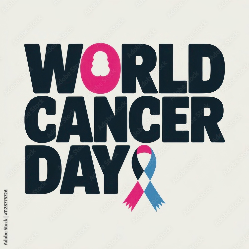 World Cancer Day Typography Template with Awareness Ribbon and Health Promo Label Background
World Cancer Day Typography Template with Awareness Ribbon and Health Promo Label Background