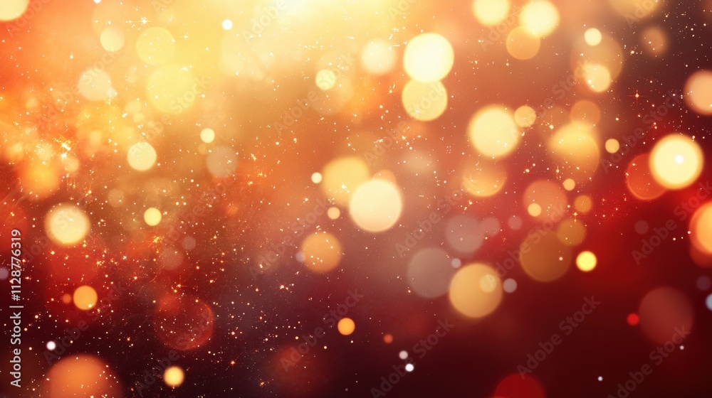 Abstract Golden And Red Bokeh Background With Sparkle Abstract Golden And Red Bokeh Background With Sparkle